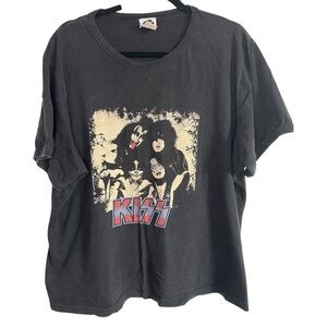 Vintage Vinyl KISS Y2K Band T Shirt Black 26/28W